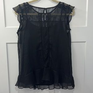 Black sheer shirt with black tank. NWT